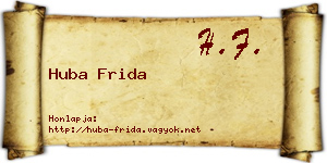 Huba Frida névjegykártya